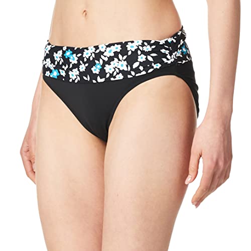 Anne Cole Women's Standard Fold Over Mid-Rise Bikini Bottom Swimsuit, Beautiful Bunches, Medium #TOP2