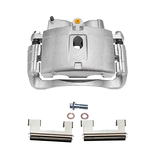 Image of Detroit Axle - Front Brake Kit for Silverado Sierra Express Savana | Yukon XL 2500 3500 Cadillac DeVille Hummer H2, Drilled & Slotted Disc Brake Rotors Brake Caliper Replacement