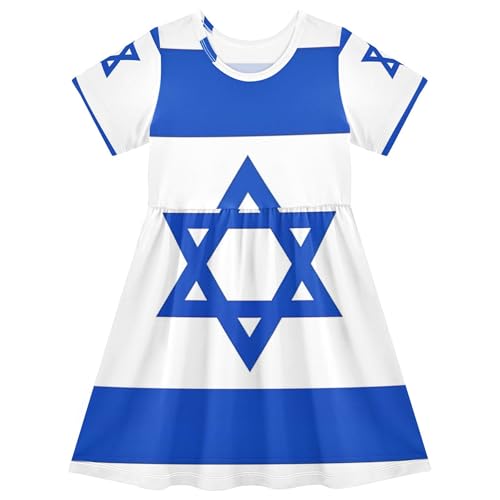 Toddler Girls' Dresses 2t Israel National Flag Summer Outfits Spring Beach Dress Children
