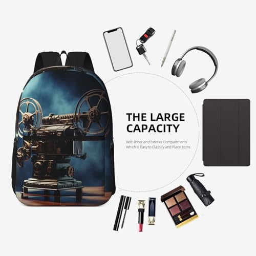 Mochila de viaje Old Movie Projector para mujeres y hombres, funda para laptop de 15.6 pulgadas, impermeable para trabajo y negocios miniatura 4
