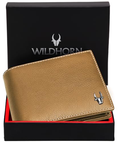 Image of WildHorn Genuine Leather Wallet for Men | Slim Bifold Wallet with RFID Blocking | Multiple Card Slots & Coin Pocket | Premium Leather Mens Wallet