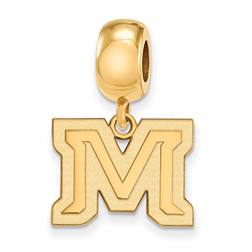 Montana State Small (1/2 Inch) Dangle Bead (Gold Plated)