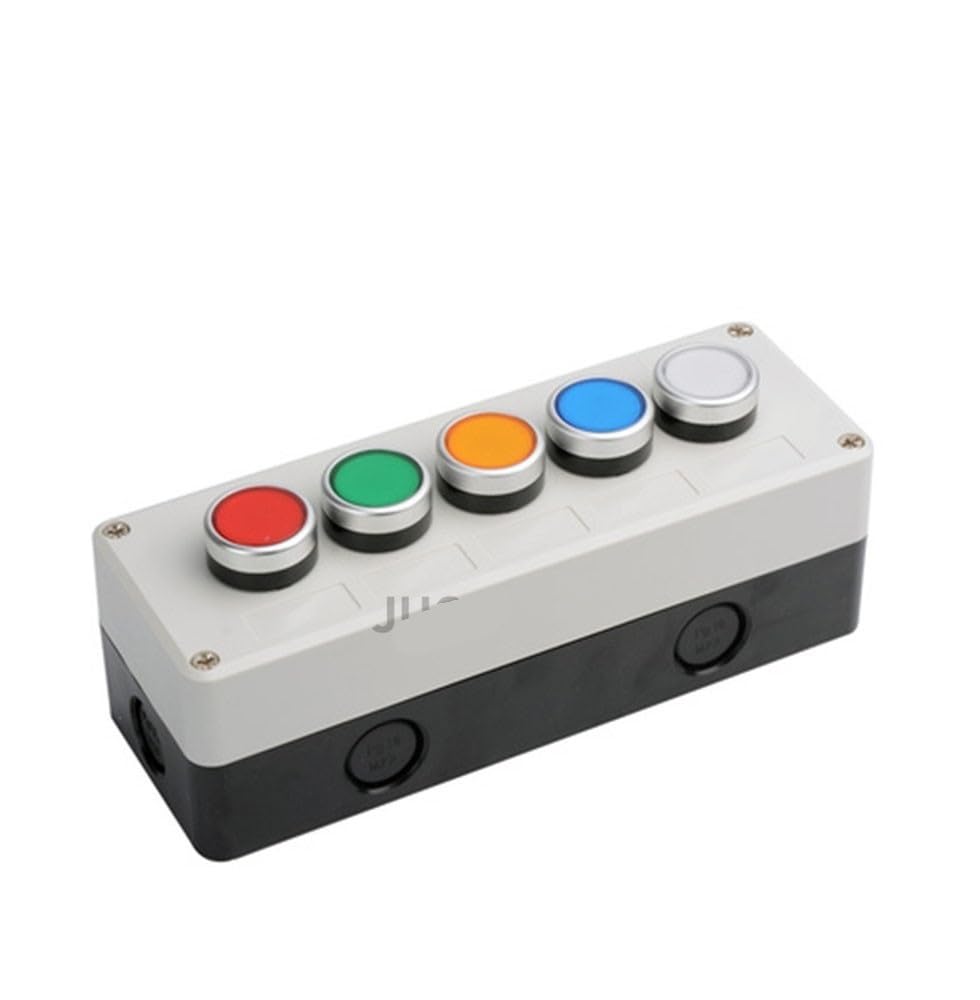 INFRI Button Switch Control Box Plastic Hand-held self Starting Button Waterproof Box Electrical Industrial Emergency Stop Switch(1 Hole Key)