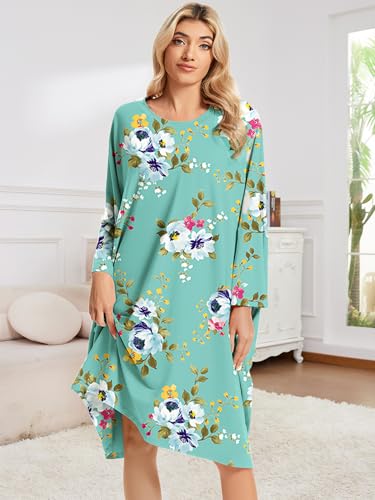 Image of CRIPOM Plus Size Moo Moos for Women Oversized Sleep Shirts for Women Oversized Nightgown with Pocket Fit S-5XL