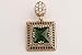 Turkish Handmade Jewelry Hurrem Square Shape Emerald and Round Cut Topaz 925 Sterling Silver Jewelry Set Earrings,Pendant and Ring Size Option