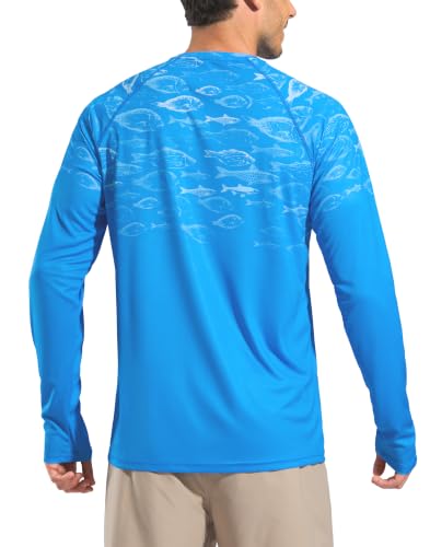 Image of Pudolla Men's Sun Protection Shirts UV SPF UPF 50+ Rash Guard Long Sleeve Lightweight Quick Dry Brethable Swimming Fishing