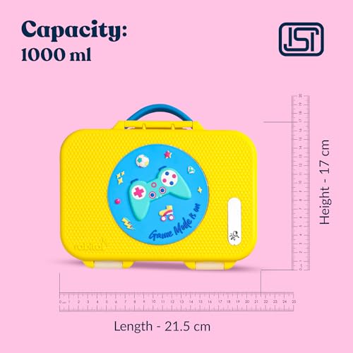 Image of rabitat Munchbee Pro Personalized Stainless Steel Kids Lunch Box 850ml- Food-Grade Steel Bento Tiffin | 2-Year Brand Warranty | Spill-Proof Flick-Lock | 3 Compartments, BPA-Free, School-Safe | Sparky