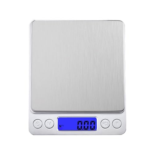 Nozuma デジタルスケール 3kg 最大秤量 0.1g 高精度単位 充電式 バッテリ付き トレー 2 個付属 英語表示対応 電子はかり 家庭・作業用両対応