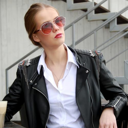 Image of SUPERFINDINGS 2Pcs Evil Eye Shoulder Epaulet with Tassel Detachable Ethnic Style Tassel Epaulette Pin Badge Shoulder Insignia with Felt Rhinestone for Man Woman Leather Jacket Windbreaker Coat