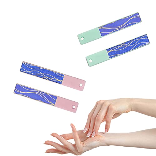 Nagelfeilen, 3 Stück Glasnagelfeile Professionelle Doppelseitige Geätzte Maniküre Nagelpflege (Grün, Pink, Lila) – Bild 4