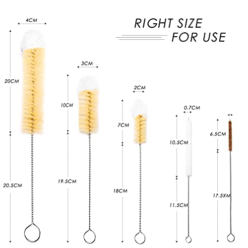 5 Stück Flasche Reinigungsbürsten,Reinigungsbürsten Set,Reinigungsbürsten für Strohhalme,Flaschenbürste Weiche Borsten… – Bild 5