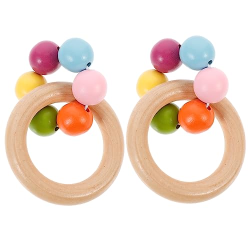 KONTONTY 2 Piezas sonajero de mano juguetes arrugados para juguetes para traquetear agitador de sonajero juguetes para sonajeros infantiles sonajeros de de madera