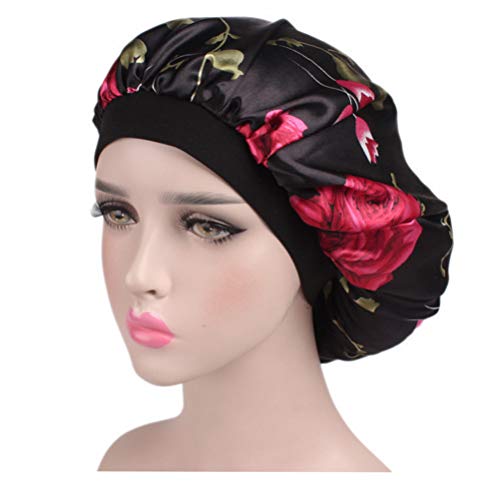 Satin Bonnet-Premium, Satin Sleep Cap with Wide Elastic Band,1-Pack Salon Bonnet Scarfs, Soft Day and Night Cap for Hair