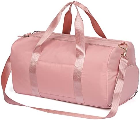 MABROUC Duffle Bag For Women, Sports Duffel Bag for Gym with Wet Pocket & Shoe Compartment, Overnight Weekender Travel Bag(Pink)