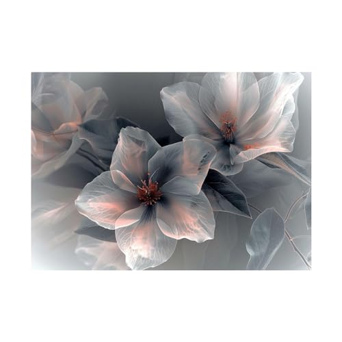 Mural peinture affiche fleurs abstraites deco interieur moderne salon 70x90cm