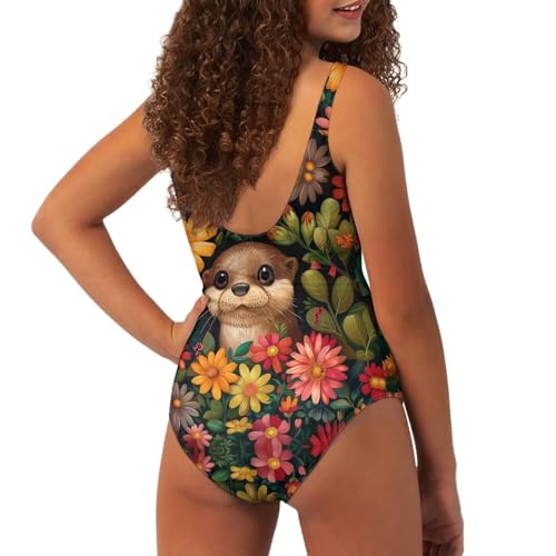 Image of YEXIATODO Kids One Piece Swimsuit for Teen Girls Womens Bathing Suit High Waist Bikini Set Girls Swimsuit for 7-18 Years Old