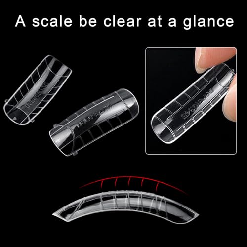 Sdhgerh 120 Stück Full Cover Nail Tips Clear Nageltips für Gelnägel Flache Forms Nagel Dual Tips Set Nägel Nagelverlängerung Tipps Nail Extension Nagelkunst Design DIY