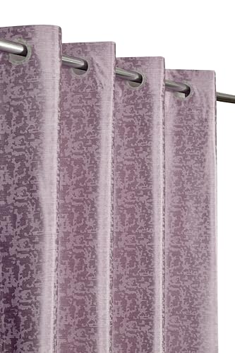 Image of Crosshatch Pastel Lavender Polyester Door Curtains 8 Feet | Darkening Drapes with Eyelets | Set of 2 Panels for Living Room, Bedroom & Office