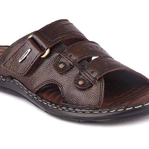 Image of Red Chief Leather Casual Slippers for Men's | Extra Soft Leather and Comfortable | Slippers for Men Quite Long-Lasting and Light in Weight | Slip-On Slippers
