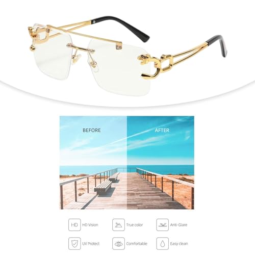 Trendy Rimless Sunglasses with Protection for Outdoor Activities3