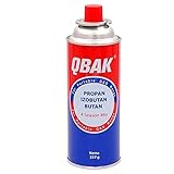 Contenido: 227 g de mezcla de gas propano, isobutano y butano, Compatible con cocinas portátiles de la marca QBAK, Ideal para llevar de acampada, Dimensiones aproximadas: 20 x 6,7 cm