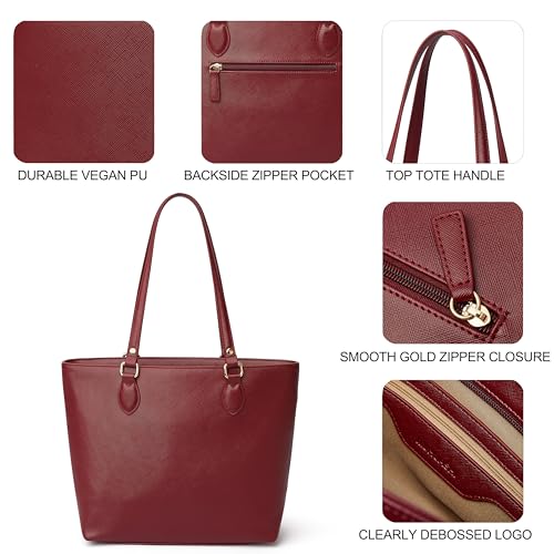 Bolso Tote Grande para Mujer, Satchel con Correa de PU miniatura 4