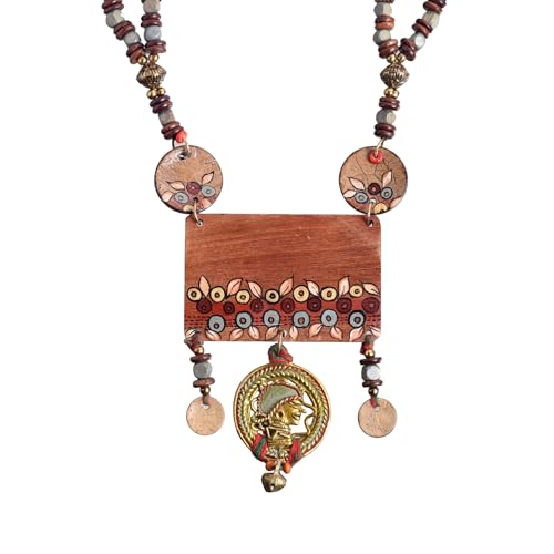 Image of AAKRITI ART CREATIONS Handcrafted Tribal & Wooden Necklace Collection | Dhokra, Ethnic, Brass & Artistic Designs | Royal, Boho & Nomadic-Inspired Statement Jewelry for Women