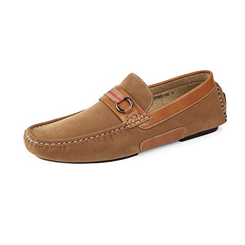 Bruno Marc Men's Santoni-05 Tan Penny Loafers Moccasins Shoes Size 10.5 M US