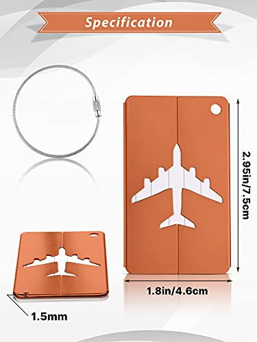 20 Pieces Metal Luggage Tags Aluminum Suitcase Labels Travel Bag Tags with Name ID Cards Colorful Baggage Tags Card Holders with Stainless Steel Loops3