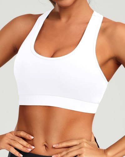 Image of Holipick Women's Sports Bra Bikini Tops Racerback Swim Top Scoop Neck Bathing Suits Top Modest Padded Crop Tops Swimsuit Only