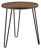 Ameriwood Home Owen Retro Round End Table, Walnut