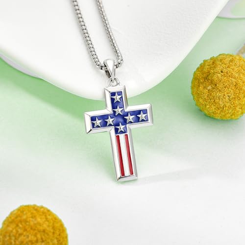 ONEFINITY Cross Necklace S925 Sterling Silver Religious Cross Pendant Necklace Religious Christian Jewelry Gifts for Women Men3