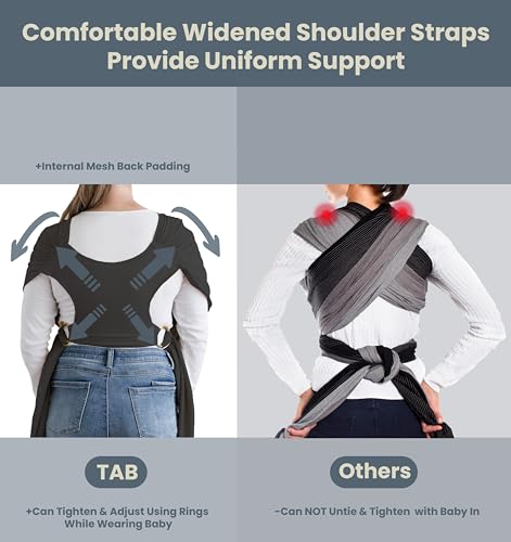 Tab Stylish Dark Gray & Gold Baby Carrier Wrap: Comfortable thumb #4