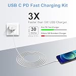 iPhone Fast Charger [MFi Certified] 2 Pack, 20W USB-C Wall Charger Adapter with 10FT USB-C to Lightning Cable, Type-C Charging Plug Compatible with iPhone 14/13/12/11 Pro Max/XS/XR/iPad, White