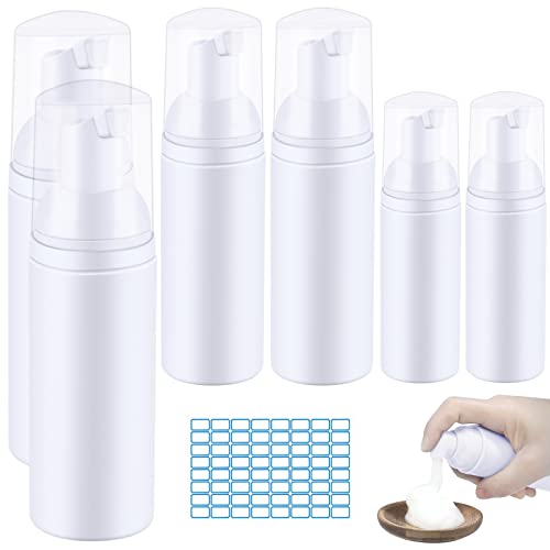 GZhaimai 6 botellas de espuma, dispensador de jabón de espuma, recargable, con etiqueta, para limpieza, viajes, embalaje cosmético (30 ml, 60 ml, 100 ml) Cover