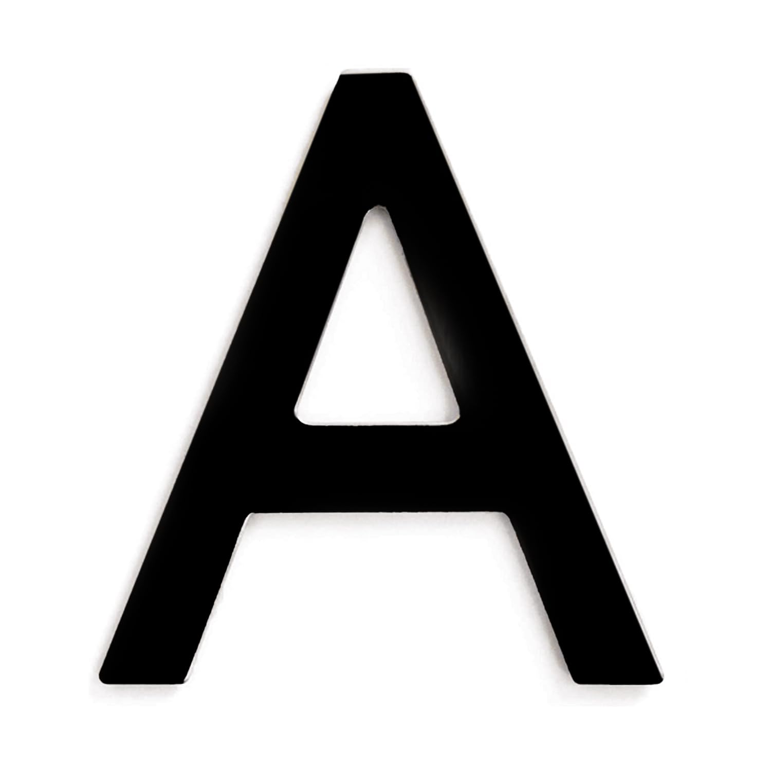 CABLEPELADO Letra A de Metal Adhesivo, Letra de Acero Inoxidable, Letra señalización de vivienda, Uso en Exterior e Interior, Apto para Paredes, Fachadas, Portales o Puertas, 7.5 cm de Altura, Negro