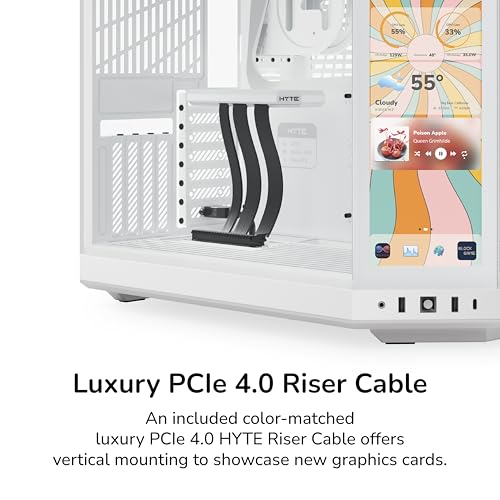 Image of Hyte Y70 Touch Infinite Dual Chamber ATX Mid Tower Modern Aesthetic Case with 14.9 inch Integrated 2.5K IPS Touchscreen - Snow White