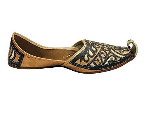 Stop n Style Black Jutti for Men's Mens Mojari Indian Shoes Handmade Khussa Sherwani3