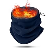 [Freeluck] ネックウォーマー メンズ レディース ネックガード 防風防寒 秋冬 極めた暖かさ ふわふわ裏起毛 柔らかい 調節コードつき ネックウォーマー スポーツ/自転車/バイク/アウトドア/ボタン 男女兼用（ネイビー）