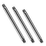 Titanstab Piercingschmuck Set, 3 x Barbell in 1,6 x 8 mm / 9 mm / 10 mm