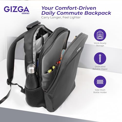 Image of GIZGA essentials 25L Laptop Backpack Fits Upto 15.6 Inch Laptops| Number Lock, USB Charging Port, Water Resistant, Multiple Compartments, Padded Straps, Bottle Holder| Travel Bag for College & Office