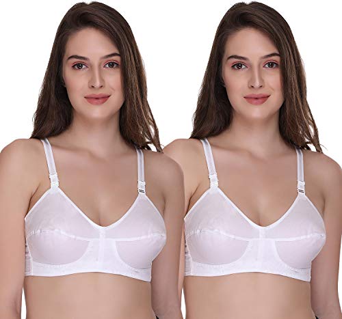 Image of SONA Women's Bee Heart Cotton Full Coverage Non Padded Elastic Straps Bra