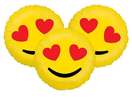 Heart-Eyes Emoji Foil Balloon Set