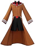 Nsoking Anime Womens Cosplay Chise Hatori Costume Orange Cloak Jacket Shirt Shorts School Uniform Suit (Orange, X-Small)