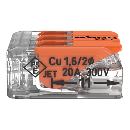 Image of WAGO 221-413 | 3-Conductor Wire Connector | Pack of 12 | Tool-Free, Trusted German Engineering - For Quick & Reliable Electrical Connections