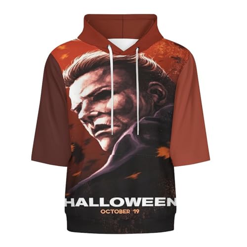 ZHANGXM T-Shirt Long Sleeve 3D Funny Print Hoodie Halloween Michael Myers Spring And Autumn Blouse for Unisex Sweatshirt