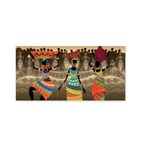 Tableau femme africaine dansant 40x80cm art abstrait salon