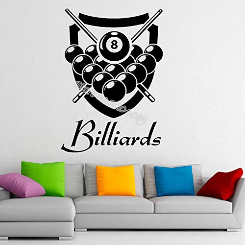 zqyjhkou Billiard Wall Stickers Personalized Custom Name Vinyl Decal Snooker Sports Game Home Interior Design Child Bedroom Decor 58x81cm