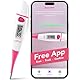 Easy@Home Basalthermometer zur Zykluskontrolle: Basaltemperatur Thermometer Kinderwunsch Fruchtbarkeitsthermometer für Fruchtbarkeit- und Eisprung-Tracking mit Intelligent Premom APP (Rosa)