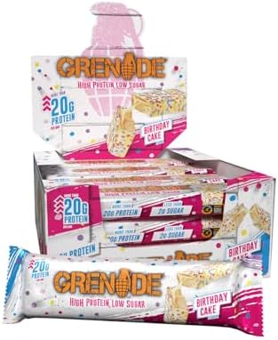 Grenade High Protein, Low Sugar Bar - Birthday Cake, 12 x 60 g